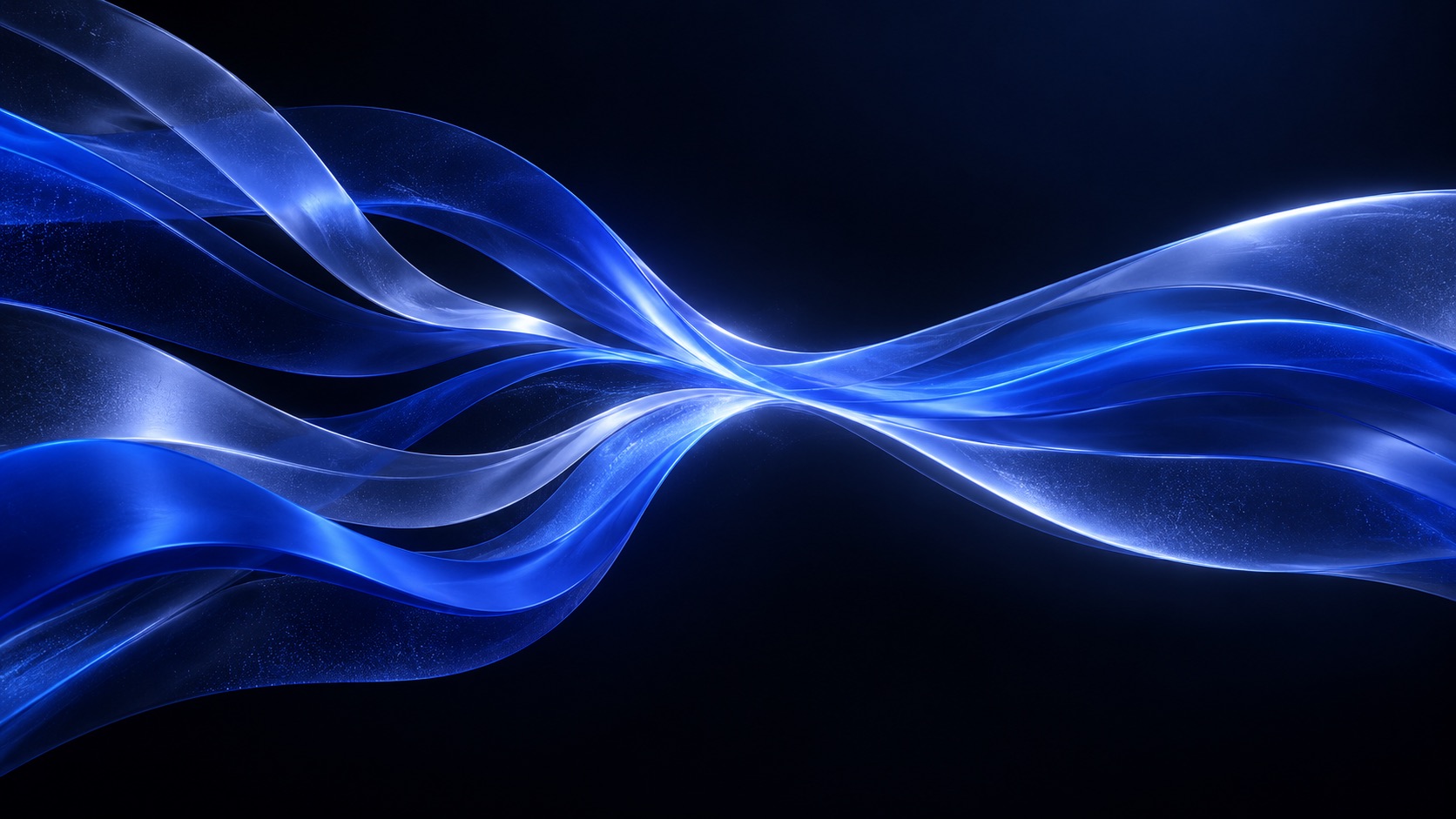 Abstract blue ribbons converging into one connected system